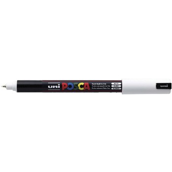 Uni Posca 1MR marker med ultrasmal skrivespids på 0,7 mm i farven hvid
