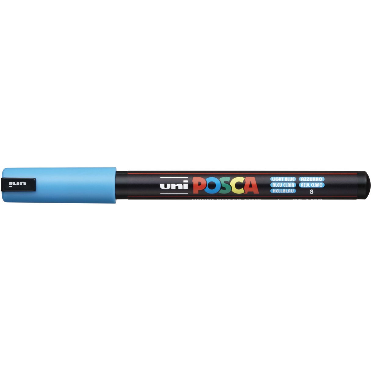 Uni Posca 1MR marker med ultrasmal skrivespids på 0,7 mm i farven lyseblå