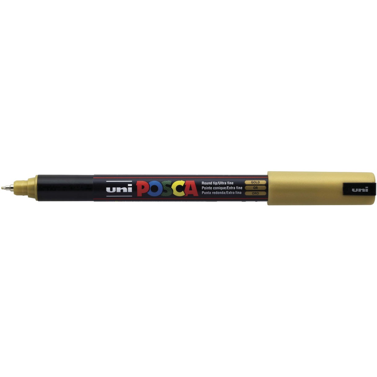 Uni Posca 1MR marker med ultrasmal skrivespids på 0,7 mm i farven guld
