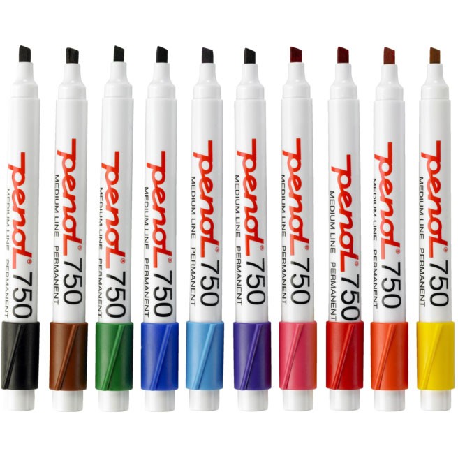 Penol 750 markersæt med 5 mm spids i 10 forskellige farver