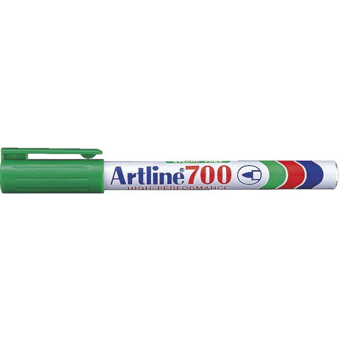 Artline 700 marker med smal 0,7 mm spids i farven grøn