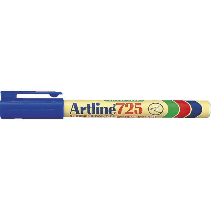 Artline 725 marker med smal 0,4 mm spids i farven blå