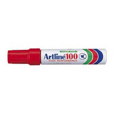 Artline 100 marker med 12 mm stregbredde i farven rød