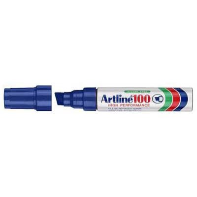 Artline 100 marker med 12 mm stregbredde i farven blå