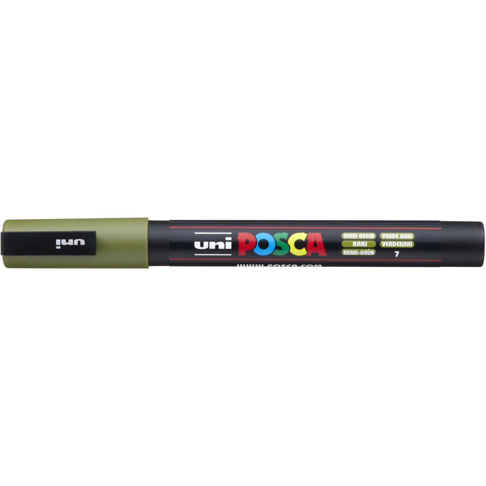 Uni Posca 3M marker med smal spids på 1,3 mm i farven khakigrøn