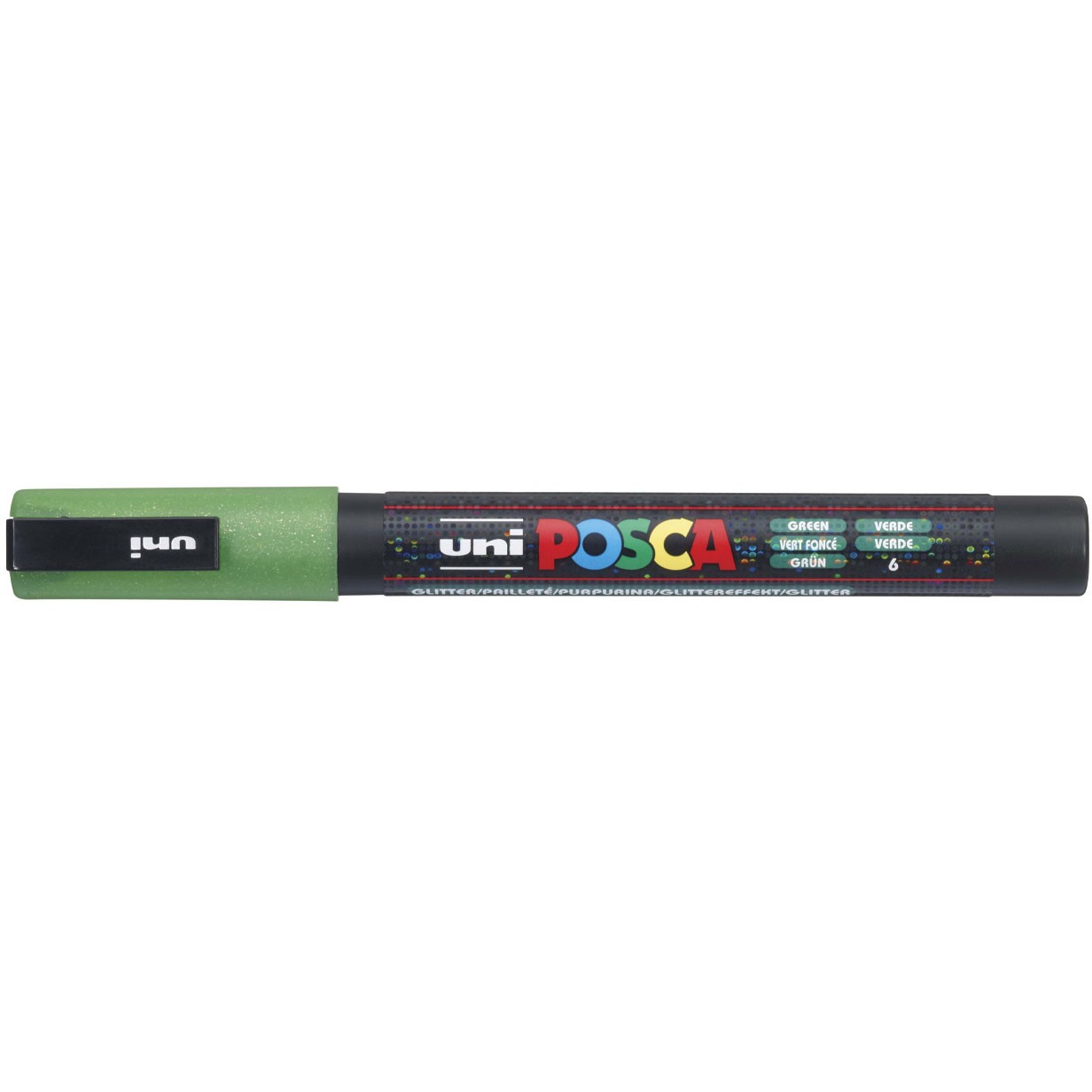 Uni Posca 3ML paintmarker med 1,3 mm stregbredde i farven glitter grøn