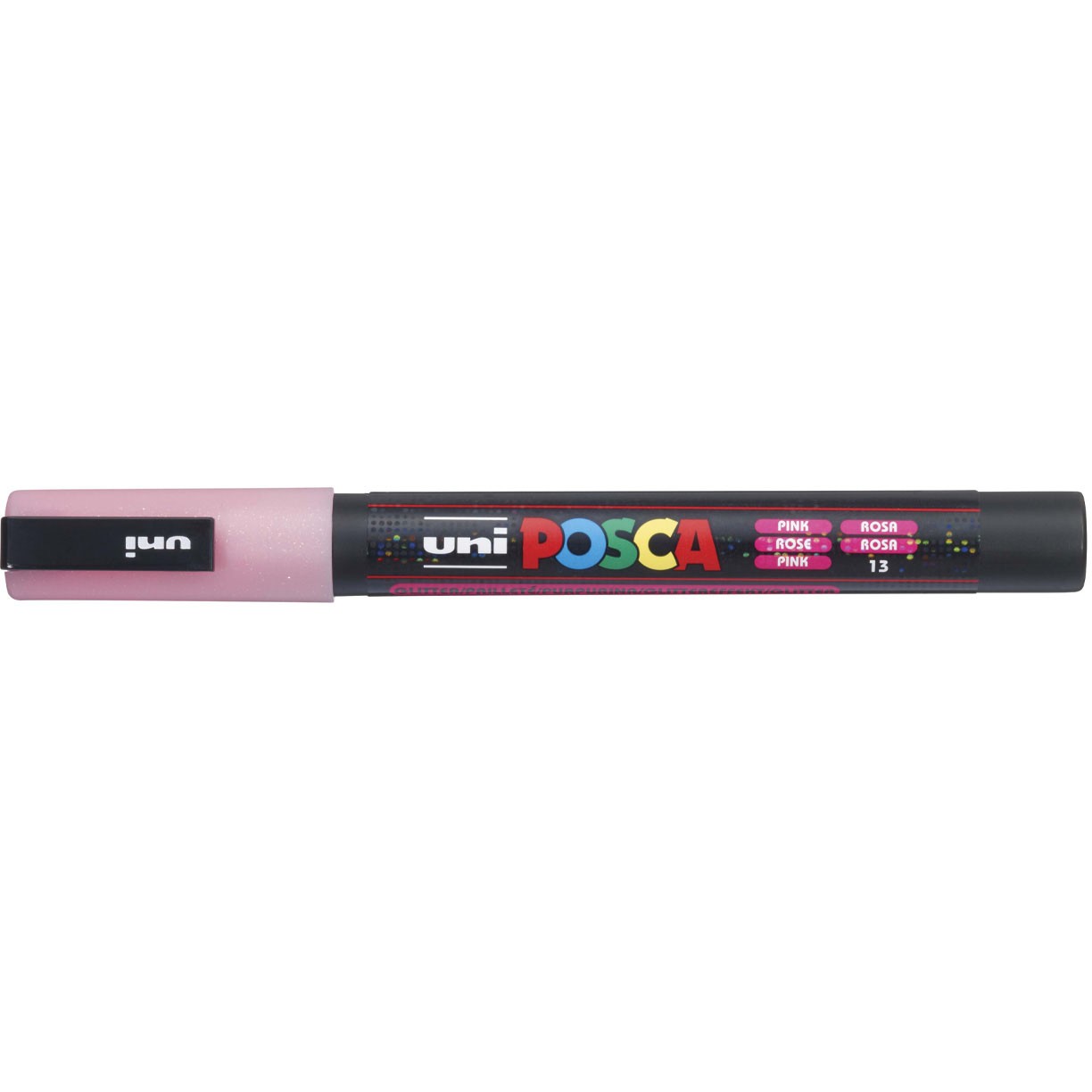 Uni Posca 3ML paintmarker med 1,3 mm stregbredde i farven glitter pink