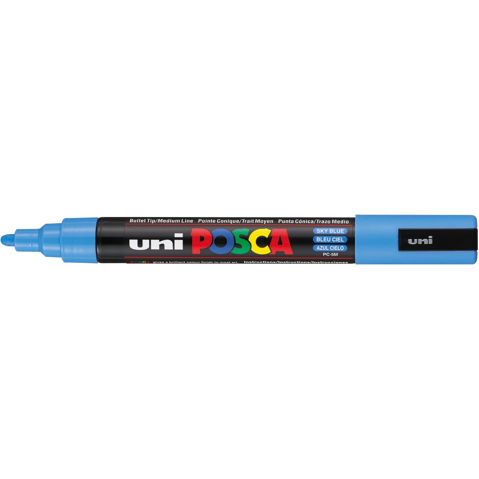 Uni Posca 5M tus med 2,5 mm spids i farven himmelblå