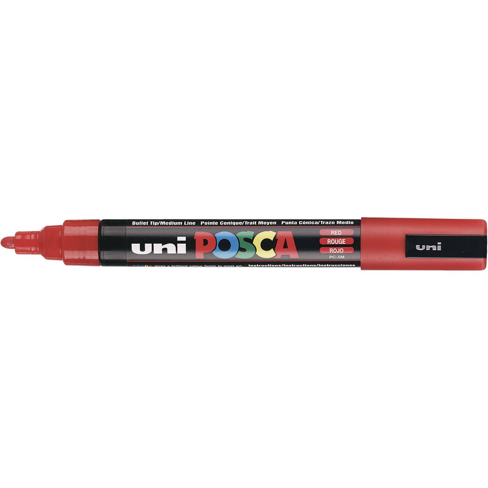 Uni Posca 5M tus med 2,5 mm spids i farven rød
