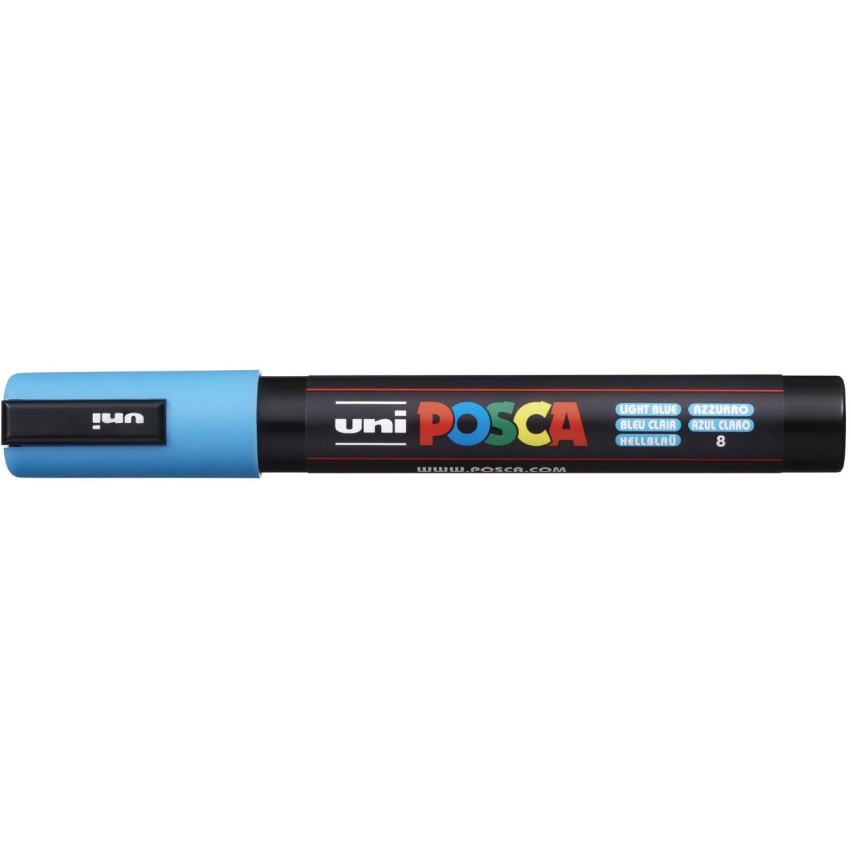 Uni Posca 5M tus med 2,5 mm spids i farven lyseblå