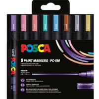 Uni Posca 5M paintmarkere 2,5mm 8 farver
