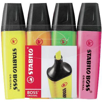 Stabilo Boss Original tekstmarkere sæt med 4 forskellige farver