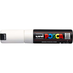 Uni Posca 7M tusch med 5,5 mm rund spids i farven hvid
