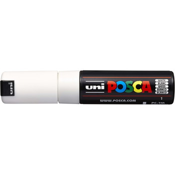 Uni Posca 7M tusch med 5,5 mm rund spids i farven hvid