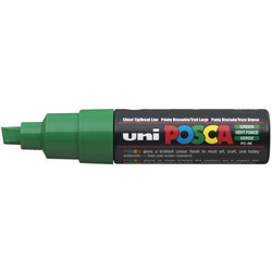 Uni Posca 8K paintmarker med skrå 8 mm spids i farven grøn