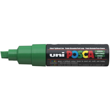 Uni Posca 8K paintmarker med skrå 8 mm spids i farven grøn