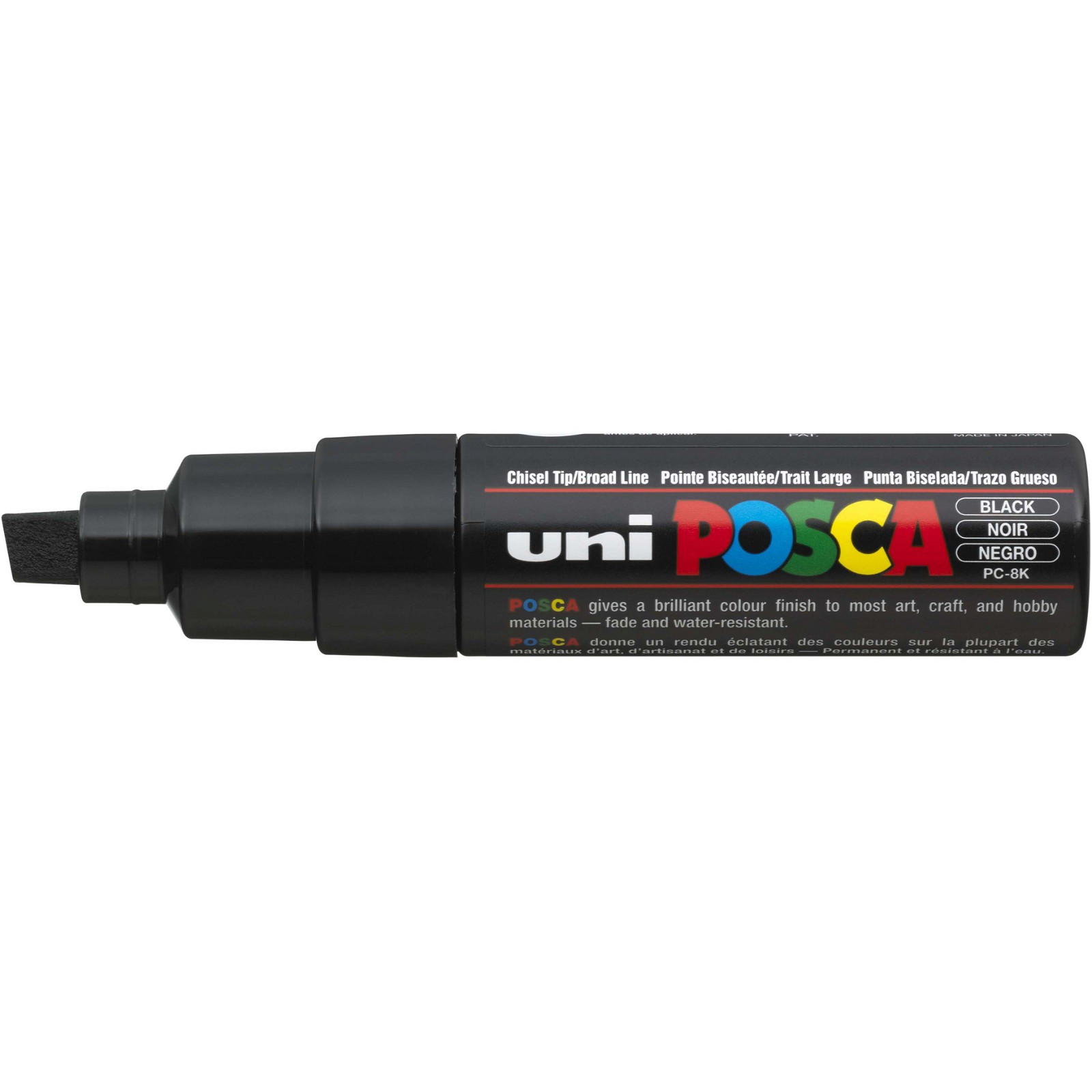 Uni Posca 8K paintmarker med skrå 8 mm spids i farven sort