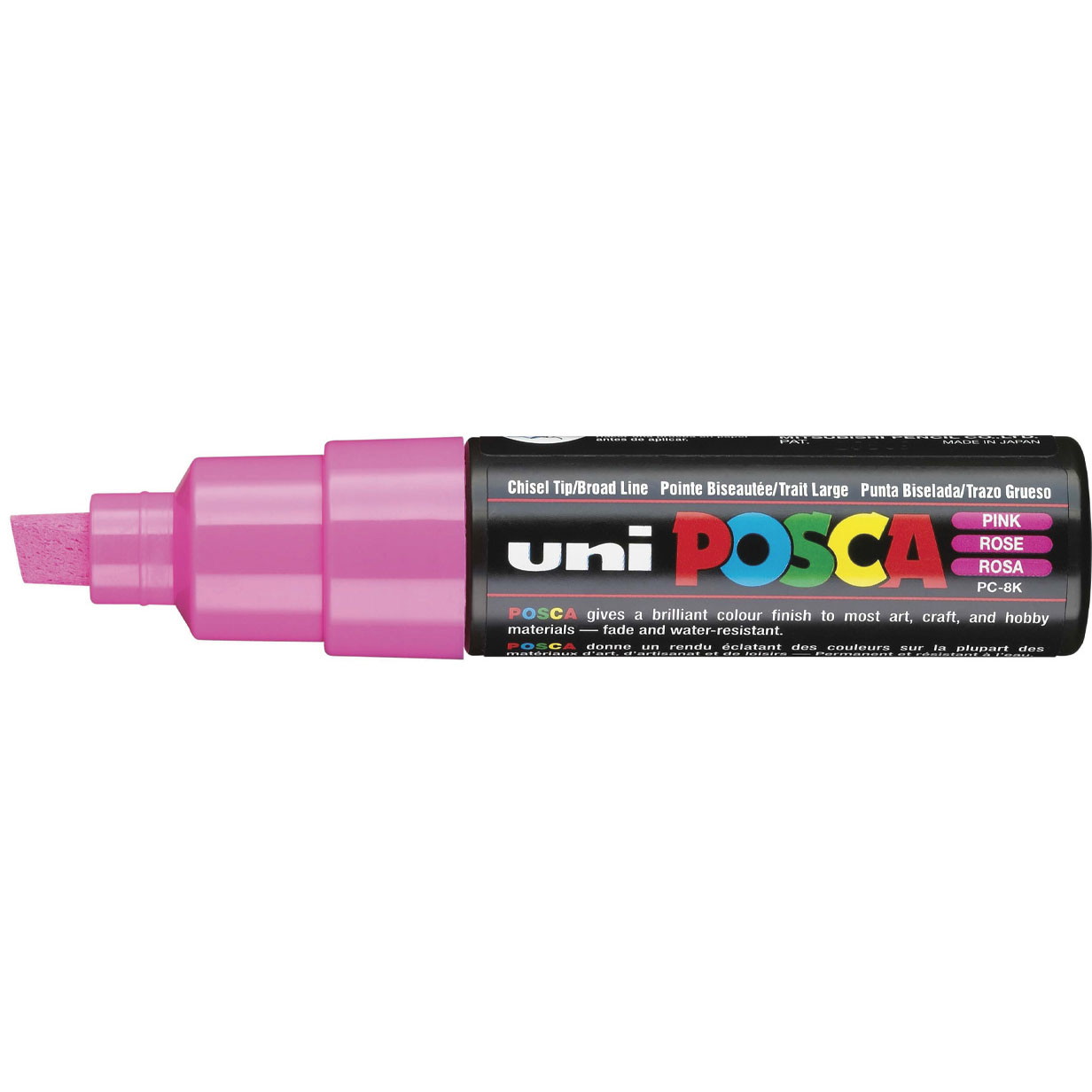 Uni Posca 8K paintmarker med skrå 8 mm spids i farven pink
