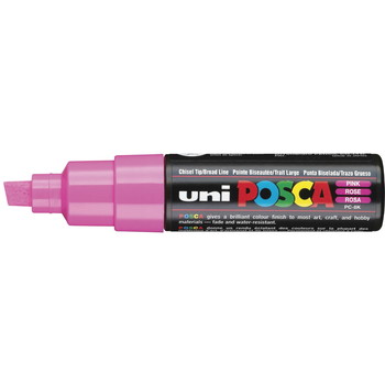 Uni Posca 8K paintmarker med skrå 8 mm spids i farven pink