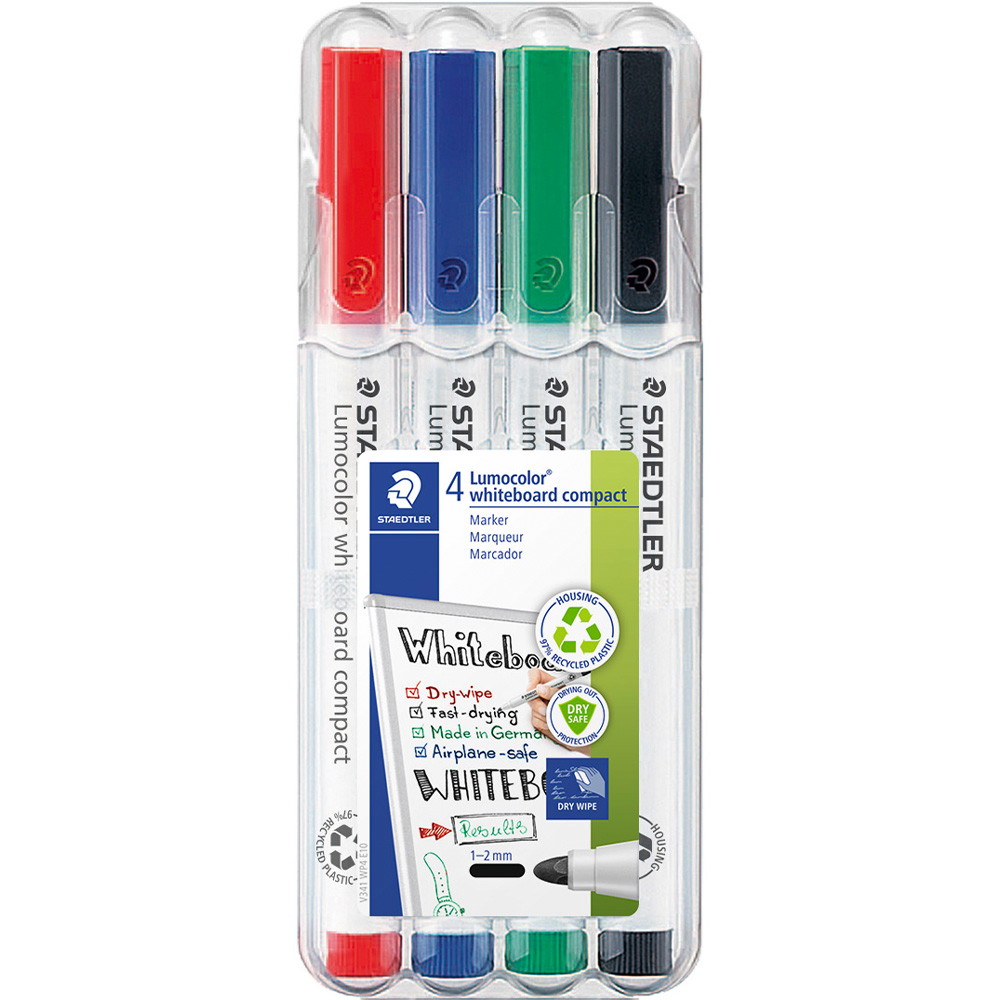 Staedtler Lumocolor Compact whiteboardmarker sæt 4 farver