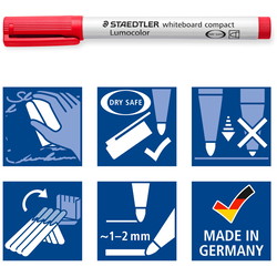 Staedtler Lumocolor Compact whiteboardmarker sæt med 4 tusser