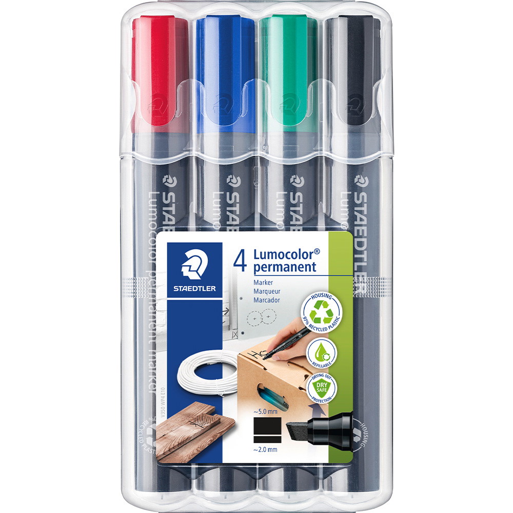 5 x Staedtler Lumocolor 350 markersæt 4 farver