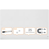 Nobo magnetisk glastavle widescreen 85" afrundet hvid