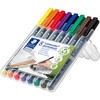 Staedtler Lumocolor 318 sampak med 8 forskellig farvede overheadpenne i stregbredden 0,6 mm