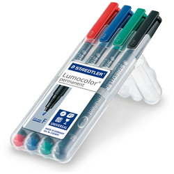 Staedtler Lumocolor 318F permanent overheadpenne 0,6mm 4 farver