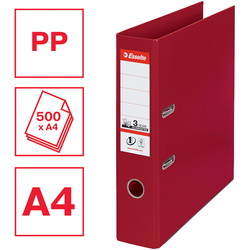 Esselte No. 1 brevordner i A4 med 75 mm rygbredde i farven bordeaux 