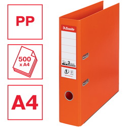 Esselte No. 1 brevordner i A4 med 75 mm rygbredde i farven orange