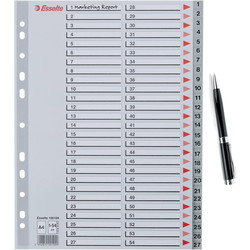 Esselte register A4 med 54 tabs i farven grå