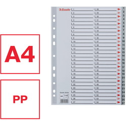 Esselte register A4 med 54 tabs i farven grå