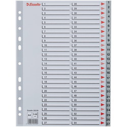 Esselte register A4 med 54 tabs i farven grå