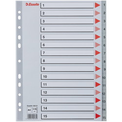 Esselte A4 register 15tabs grå