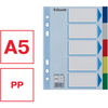 Esselte faneblade A5 med 5 faner i farver