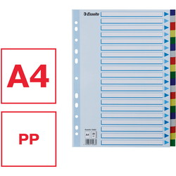 Esselte faneblade A4 med 20 faner i farver