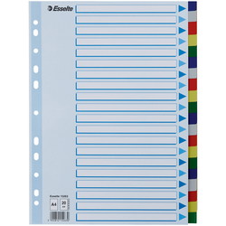 Esselte faneblade A4 med 20 faner i farver