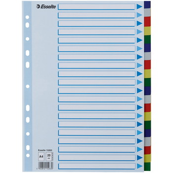 Esselte faneblade A4 med 20 faner i farver