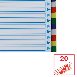 Esselte faneblade A4 med 20 faner i farver