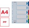 Esselte faneblade A4 med 5 faner i farver