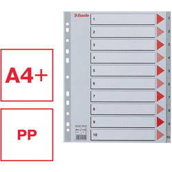 Esselte MAXI register A4+ med 10 tabs i farven grå