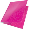 Leitz WOW mappe i pap med 3 klapper i A4 i farven pink 