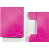 Leitz WOW mappe i pap med 3 klapper i A4 i farven pink 