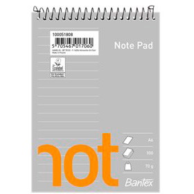 10 x Bantex notesblok A6 linjeret