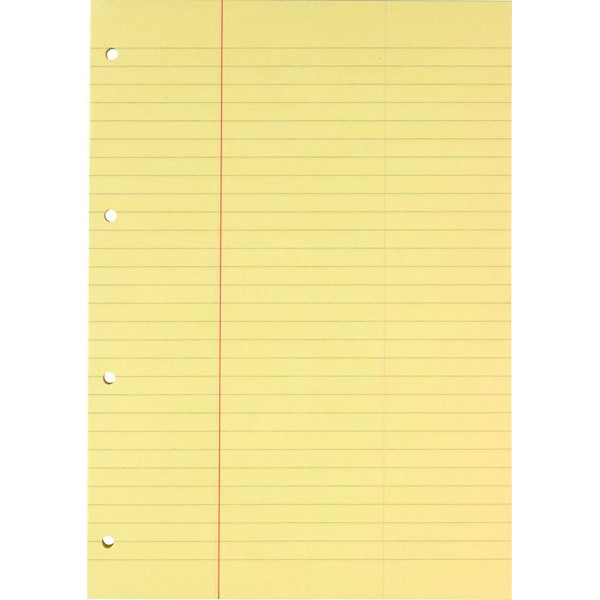5 x Bantex konceptblok A4 linjeret gul
