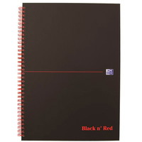 Oxford Black’n’Red spiralblok A4 linjeret