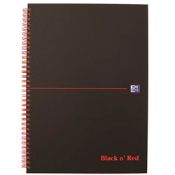Oxford Black’n’Red spiralblok A4 linjeret