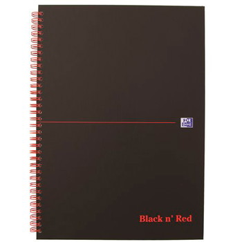 Oxford Black’n’Red spiralblok A4 linjeret