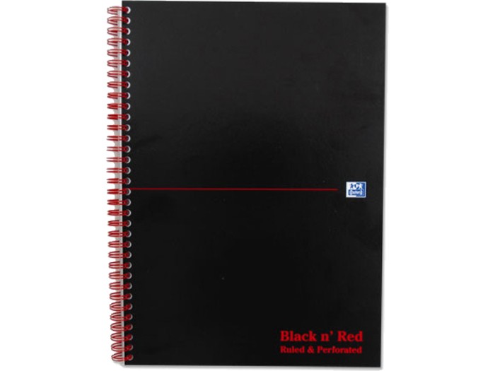 Oxford A4 Black’n’Red karton notesbog med linjer